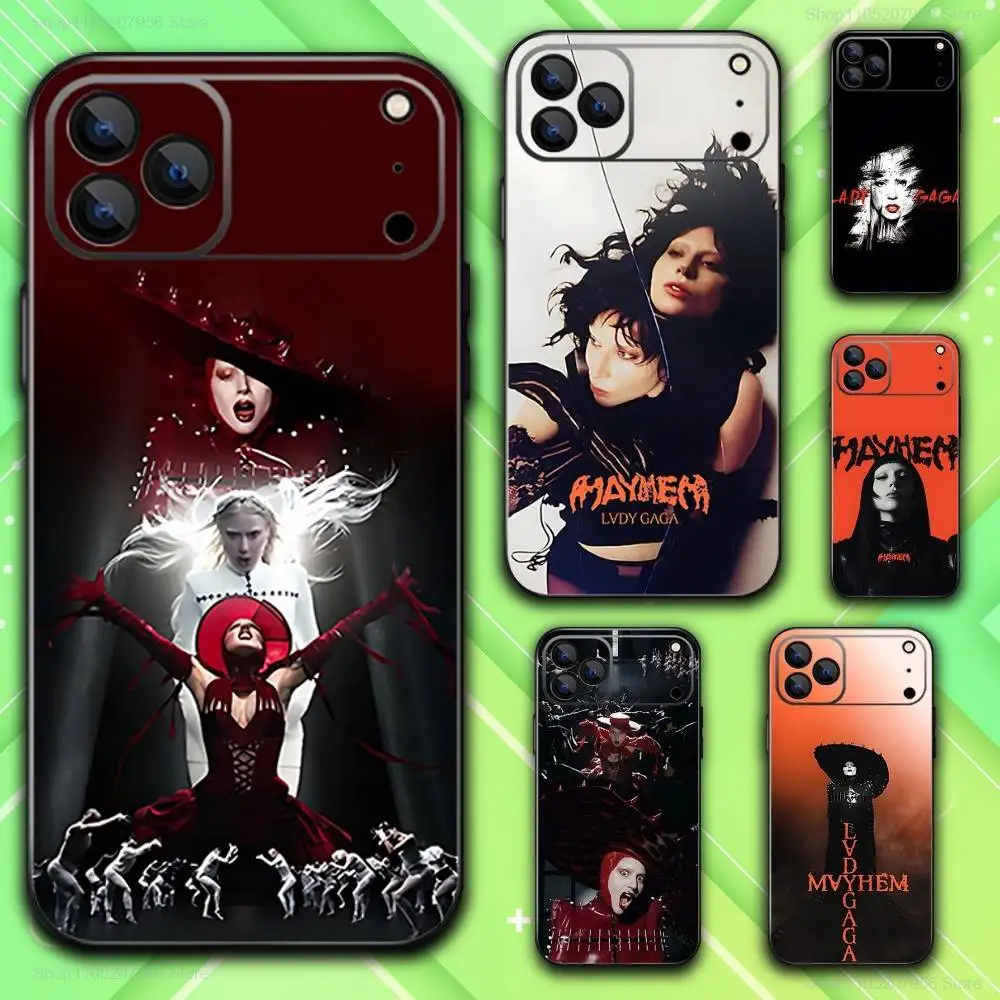

L-Lady G-Gaga M-Mayhems Phone Case For iPhone 17,16,15,14,13,12,11,Plus,E,Air,Pro,Max,Mini Black Cover