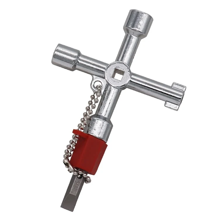Multifunktionaler Water Utility Triange Schlüsselschlüssel, Sanitärschlüssel, quadratischer Dreieckszug, elektrischer Schrank, Aufzugsschrank – Detail 3