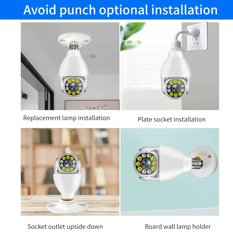 1080P HD Wifi Birne Kamera 10 stücke IR Lampen 360 ° Panorama Nachtsicht Motion Erkennen Alarm Überwachung Sicherheit CCTV IP Mini Cam