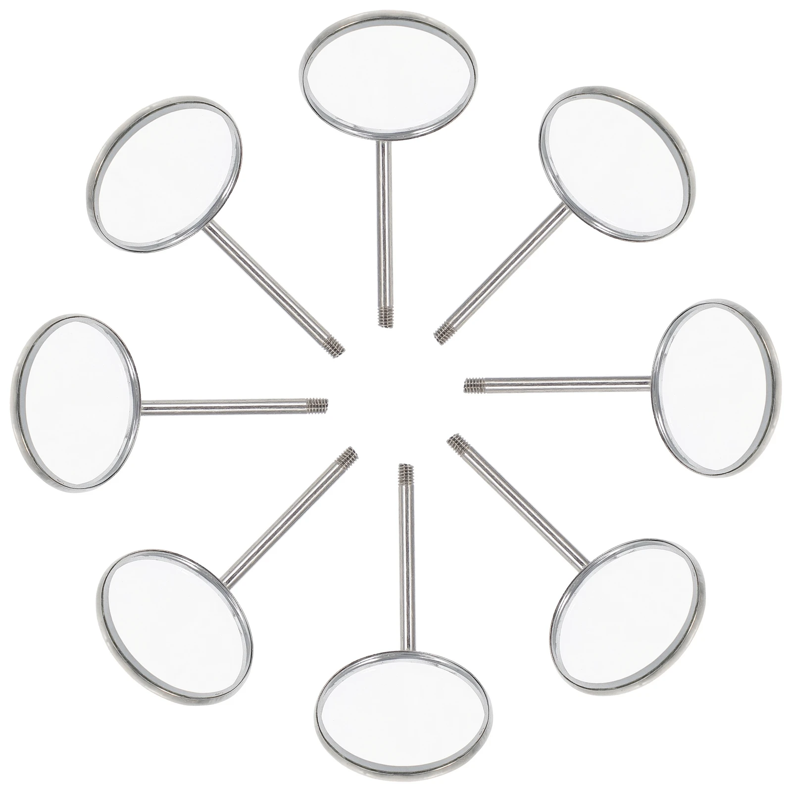 

8 Pcs Oral Examination Mirror Stainless Steel Replacement Inspection Small Mirrors Head Portable Professional Teeth