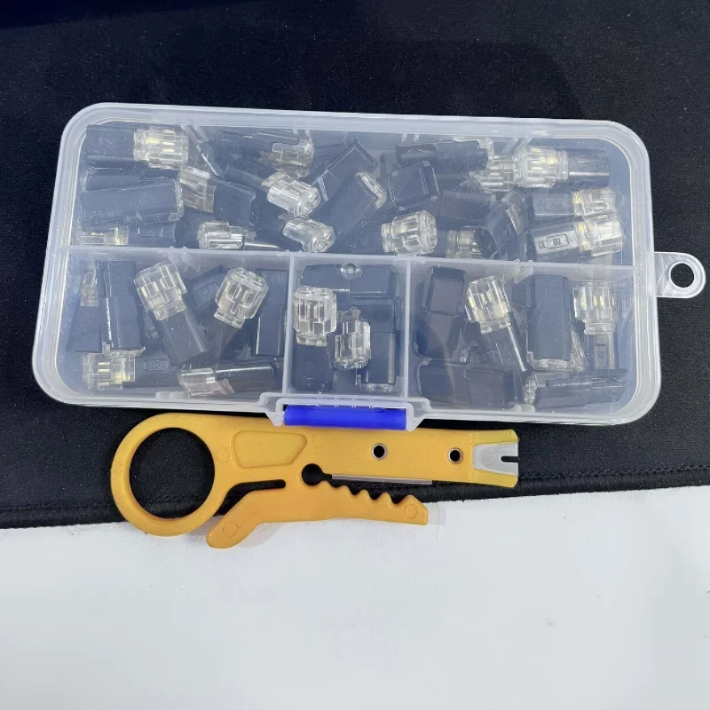 50 Peças Conector LED D2 de Linha Dupla, Fivela de Cabo Bidirecional de 2 Pinos Destacável e Interligável, Tampa de Bloqueio DC Sem Solda para Fita LED
