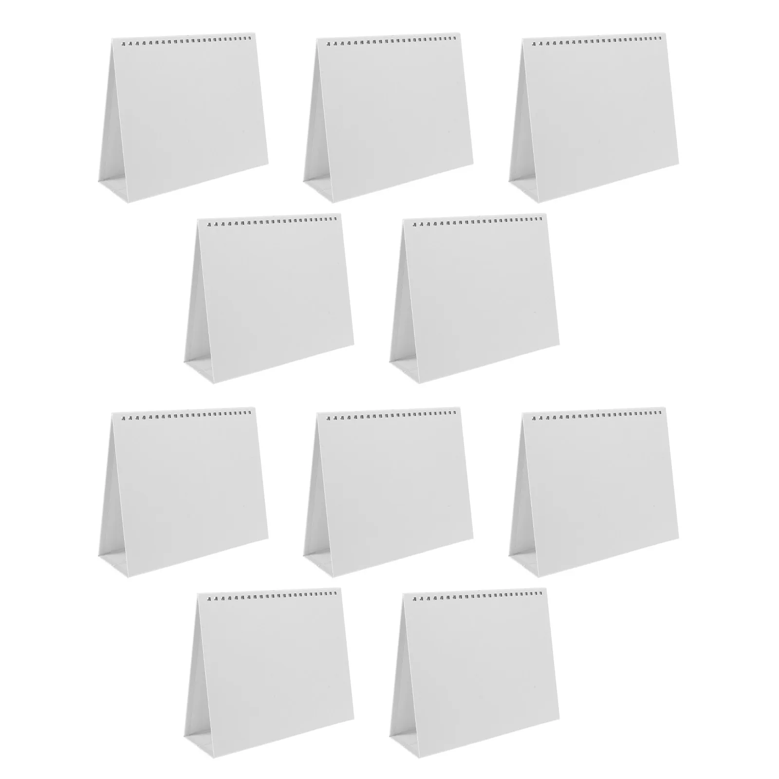 10Pcs Blank Desk Calendar Stand 8In Spiral Desktop Calendar Holder DIY Refillable Planner Rack for School Office Craft Supplies