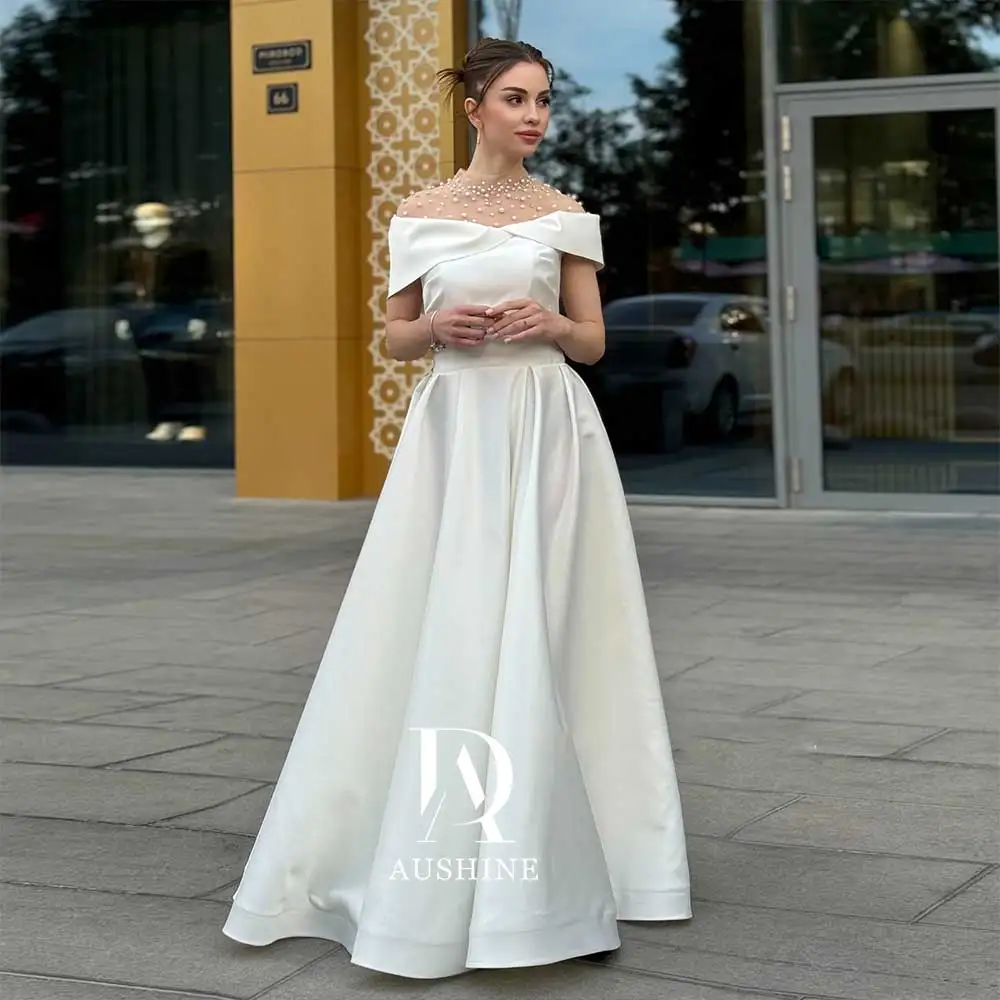 Aushine Dress Luxury Birthday Evening Dress Floor Length Sleeveless Summer Elegant Wedding Party Gowns For Women Arab 2024Fu