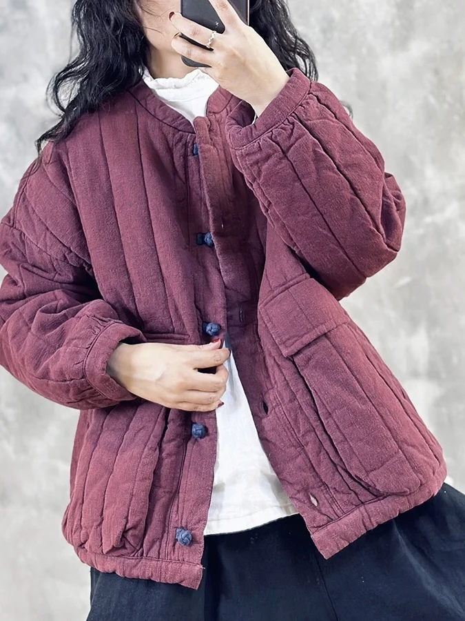 Chaqueta de Invierno Auténtica de Aodón, Diseño Hoado y Moderno con Bloques de Color y Botones, Antienvejecimiento, Elega...