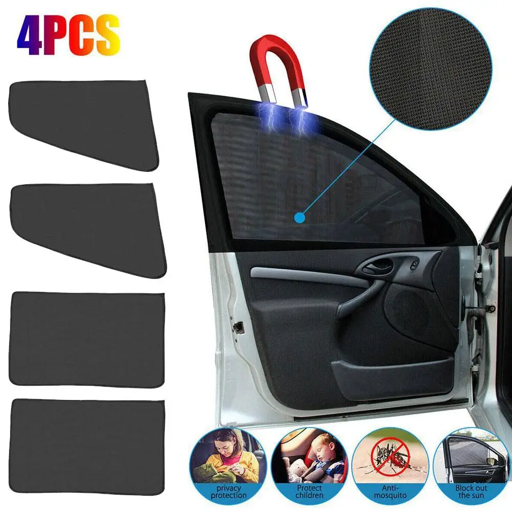 Car Magnetic Sun Shade Cover Side Window Sunshade UV Mesh Protection Accessories Blackout Car Film Full Curtain Blackout Bl T7N4