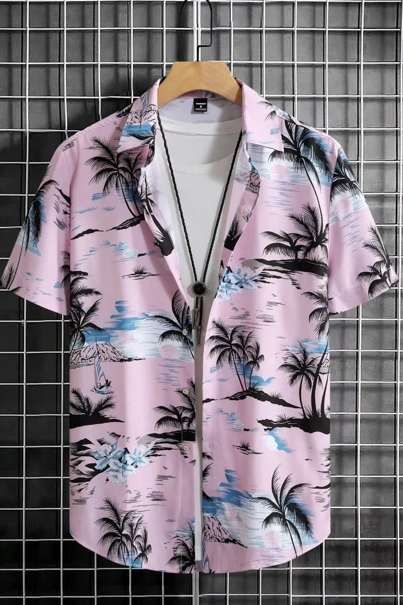 

New Trendy 2026 Men's Hawaiian Attire Featuring 3D-printed Tree Patterns Is Comfortable Versatile and Does Not Wrinkle Exquisite