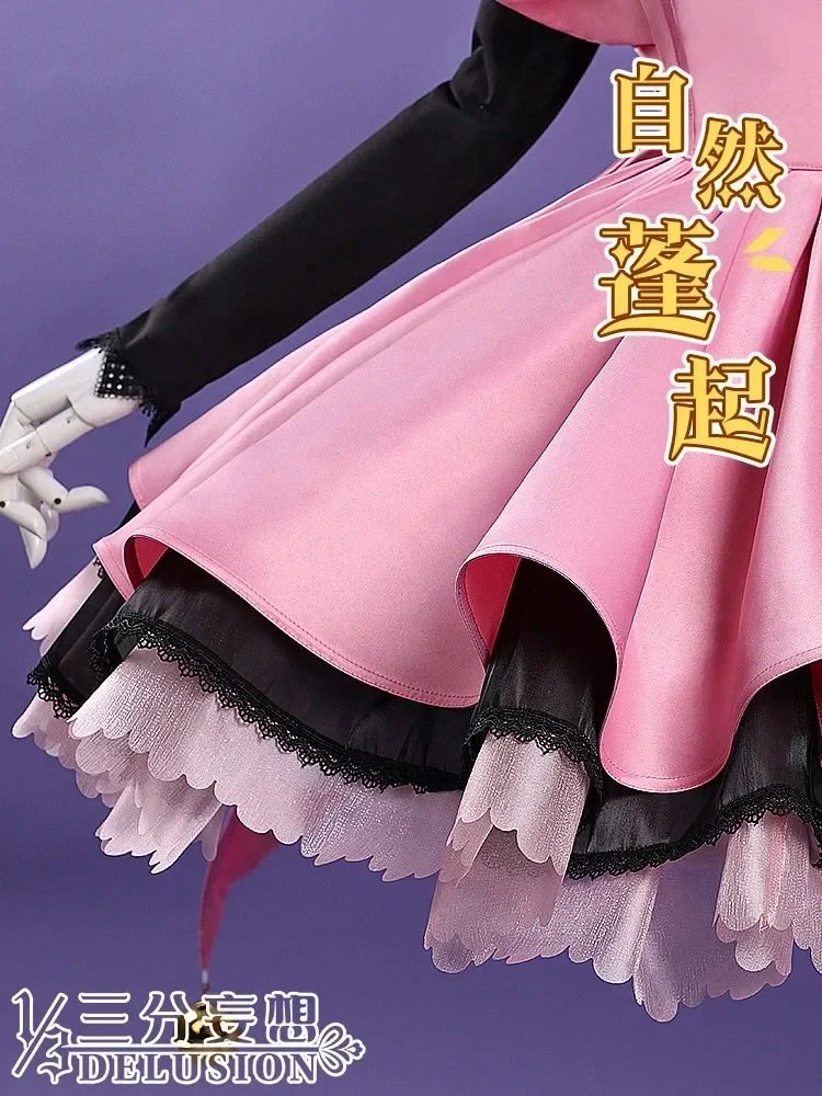 Disfraz de Anime THE THUNDER Black Cat Sakura Kinomoto para niñas, vestido Lolita rosa encantador, uniforme de Halloween