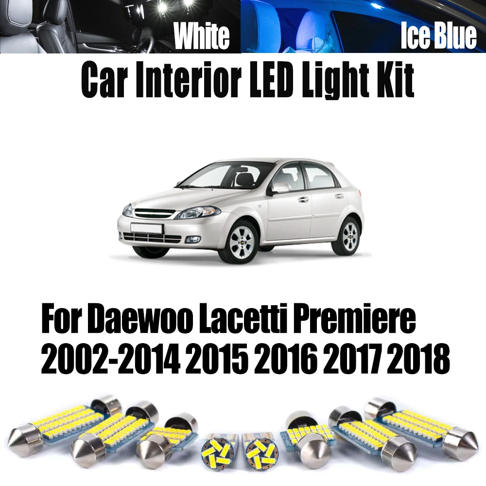 

Canbus светодиодный внутренний купол багажника зеркало для Daewoo Lacetti Premiere 2002-2015 2016 2017 2018 комплект автомобильных потолочных ламп