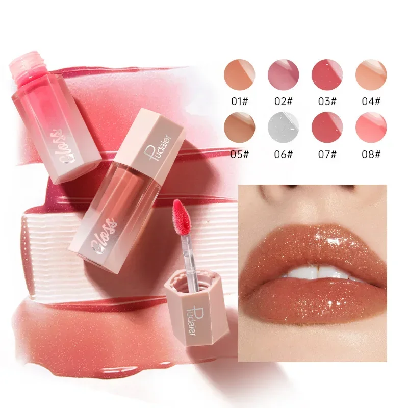 

High Quality Mirror Nude Red Liquid Lip stick Sexy Women Makeup Moisturizing Long-Lasting Sparkling Lipstick Lip Gloss Cosmetics