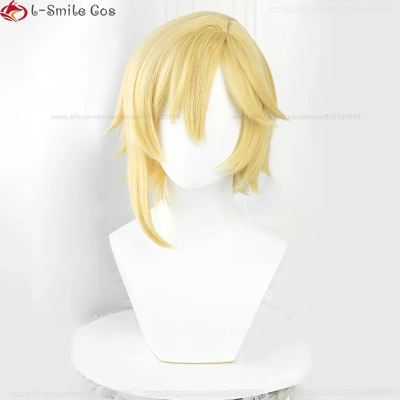 Styled 40cm Nito Nazuna Cosplay Wig  ES Nazuna Nito Cosplay Anime Wig Golden Yellow Saclp Heat Resistant Hair Wigs