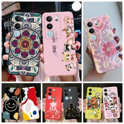 For Vivo V29 5G Global Version Phone Case Couple Cute Cartoon Flower Back Shell Etui For Vivo V29 V 29 V2250 Soft Silicone Cover