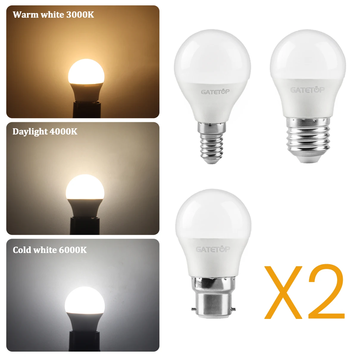 

2Pack Mini E27 E14 B22 Energy Saving Led Bulb Globe Bulb Lamp AC220V 3W 5W 6W 7W Leds DayLight for LivingRoom Bedroom Table Lamp