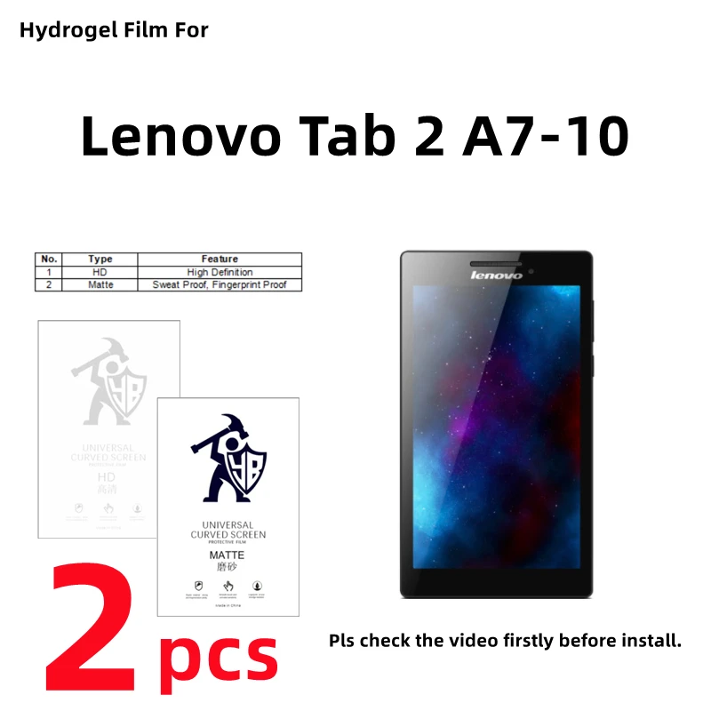 

2pcs HD Hydrogel Film For Lenovo Tab 2 A7-10 Matte Screen Protector For Lenovo Tab 2 A7-10 Clear/Frosted Full Cover Protection
