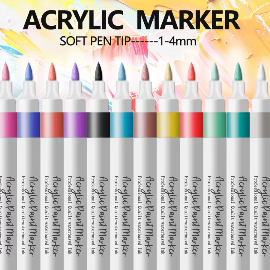 Picture 3: 120 Colors Soft Headed Different Color Acrylic Marker Pen Color Art Graffiti Pen, Waterproof, Opaque, Water-Based Soft Headed