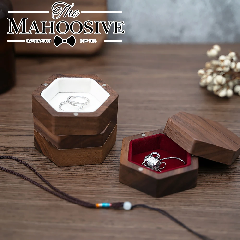 Wood Walnut Jewelry box organizer display Storage Earrings stand Gift box bags case packing cajas organizador packaging for smal