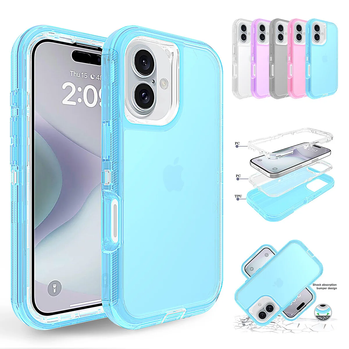 

Для iPhone 17 16 15 Pro Max 17 AIR 14 13 12 11 XS 8 7 Plus Чехол для телефона Сверхмощный противоударный чехол