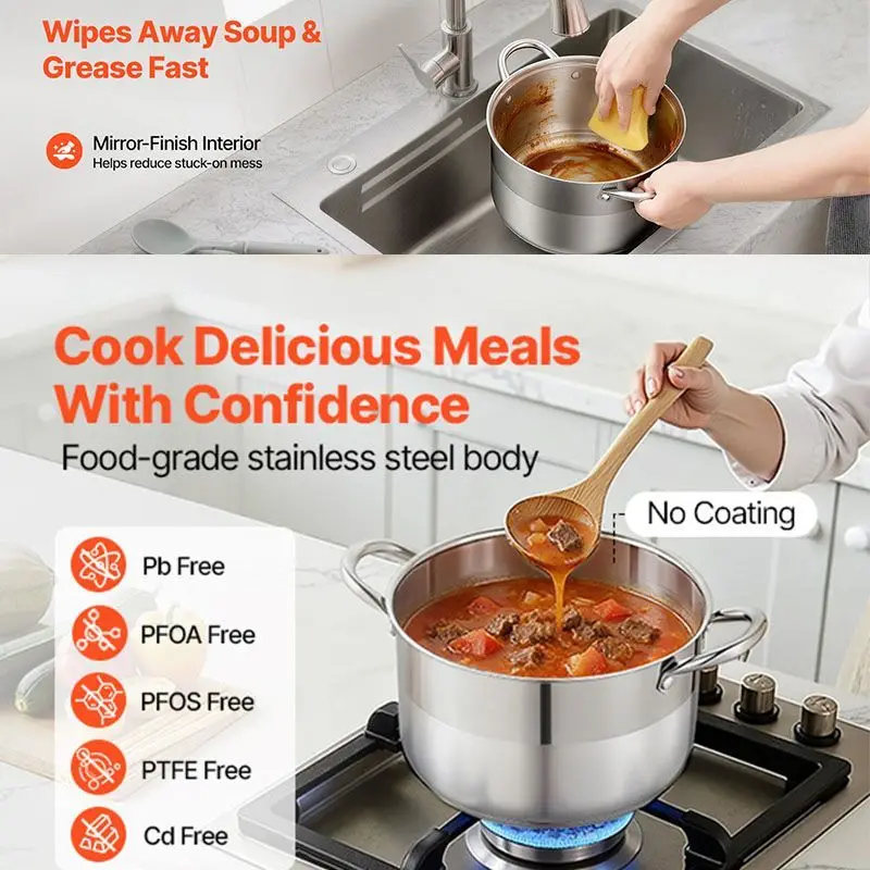 Multipurpose 12 qt Stockpot with Glass Lid for Soups/Stews