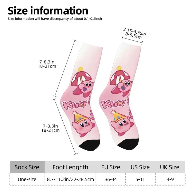 Custom Kirbys Cartoon Game Men Women Crew Socks Unisex Cute 3D Printing Dress Socks