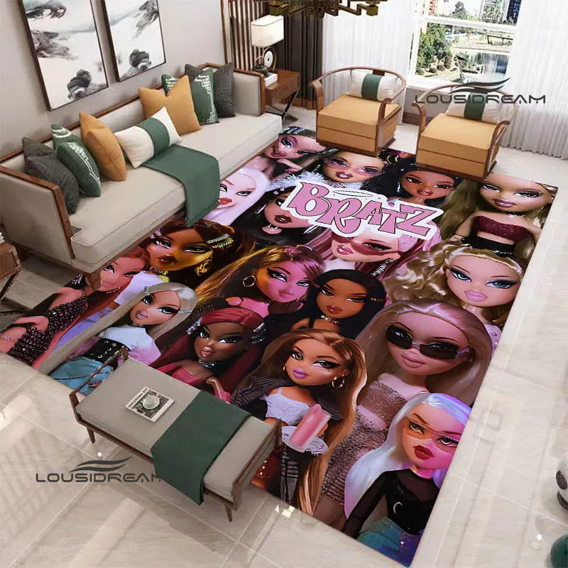 Bratz cartoon printed carpet Anime carpet bedroom decoration Yoga mat outdoor rug area rug Non -slip carpet birthday gift