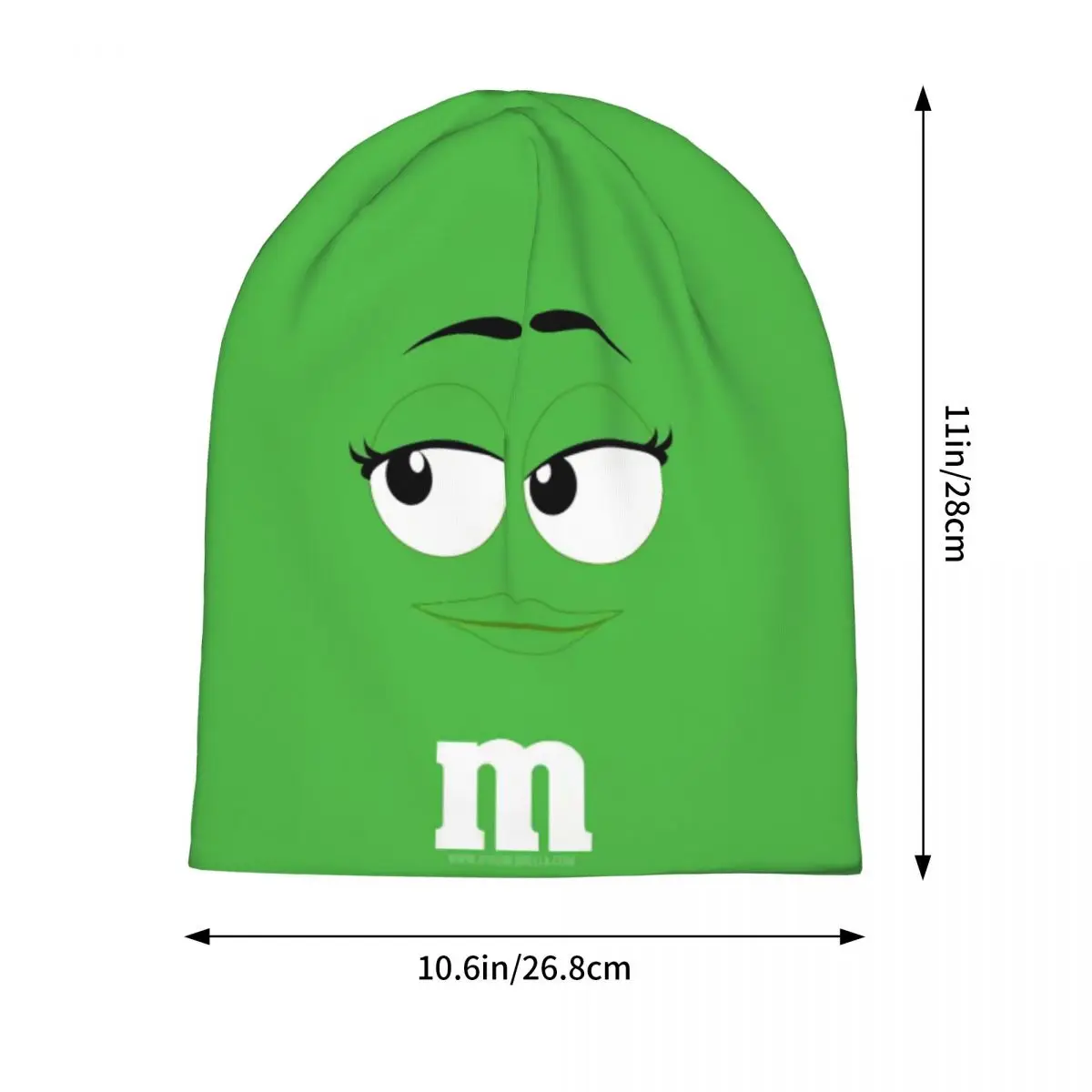 M Chocolate Skullies Beanies Caps Green Face Thin Hat Autumn Spring Bonnet Hats Men Women\'s Unisex Ski Cap