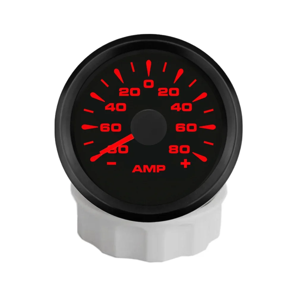 Popular 52mm Ammeter Ampere Meter +/-50A +/-80A +/-150A  with Current Sensor and 8 Colors Backlight for Yacht Car Boat 9-32V