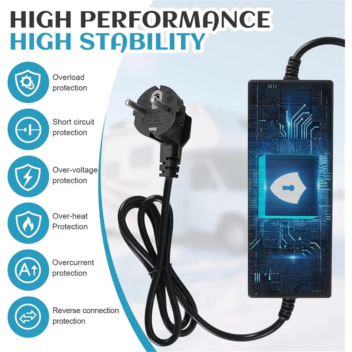 High Quality 12V Auxiliary Heater Power Supply, 230 V to 12 V Power Adapter for 5 KW 8 KW Air Heater EU Plug