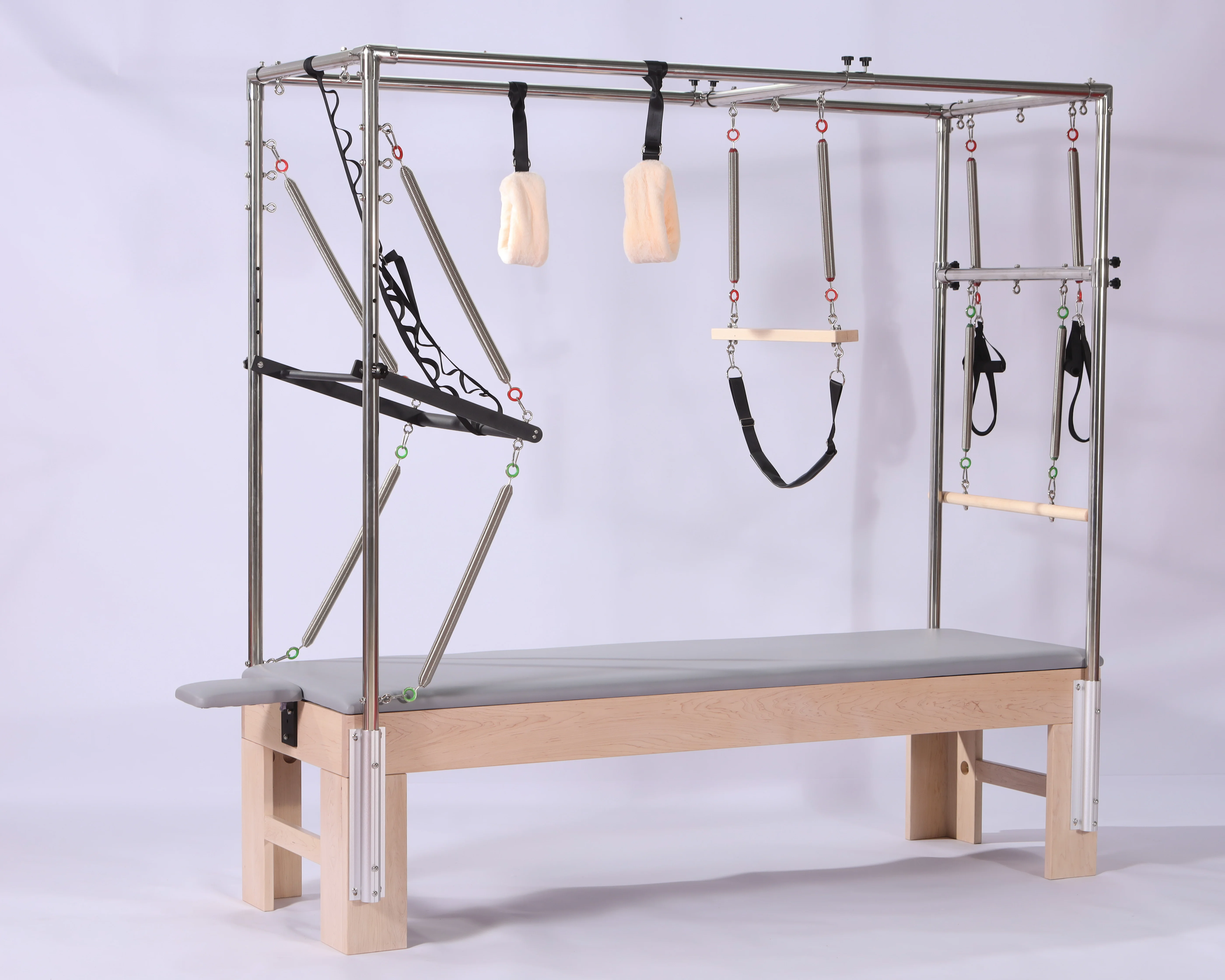 Equipo de Pilates Clásico de Madera de Roble y Arce, Material de Madera, Reformer de Pilates de Calidad Profesional, Madera Plegable, Máquina Cadillac de Madera