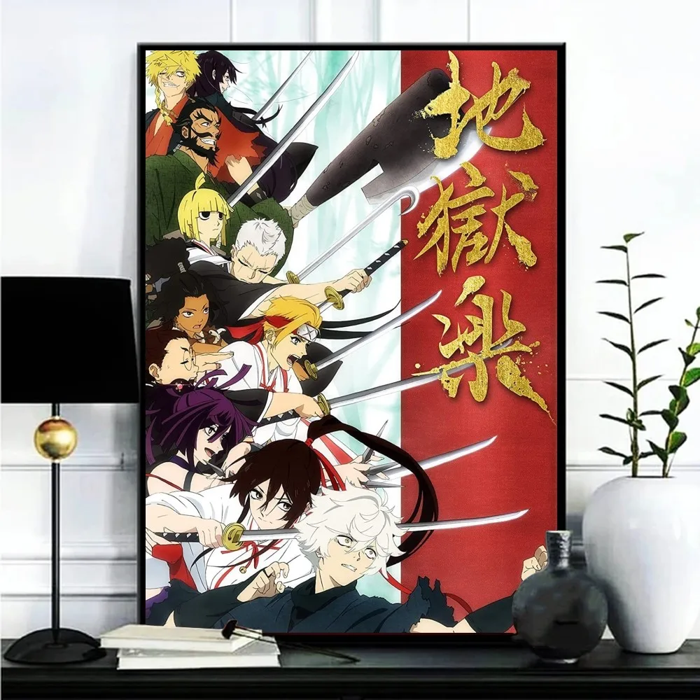 Jigokuraku Anime Poster Gallery Prints Self Adhesive  Home Decor Decoration Wall Decals Living Room Sticker