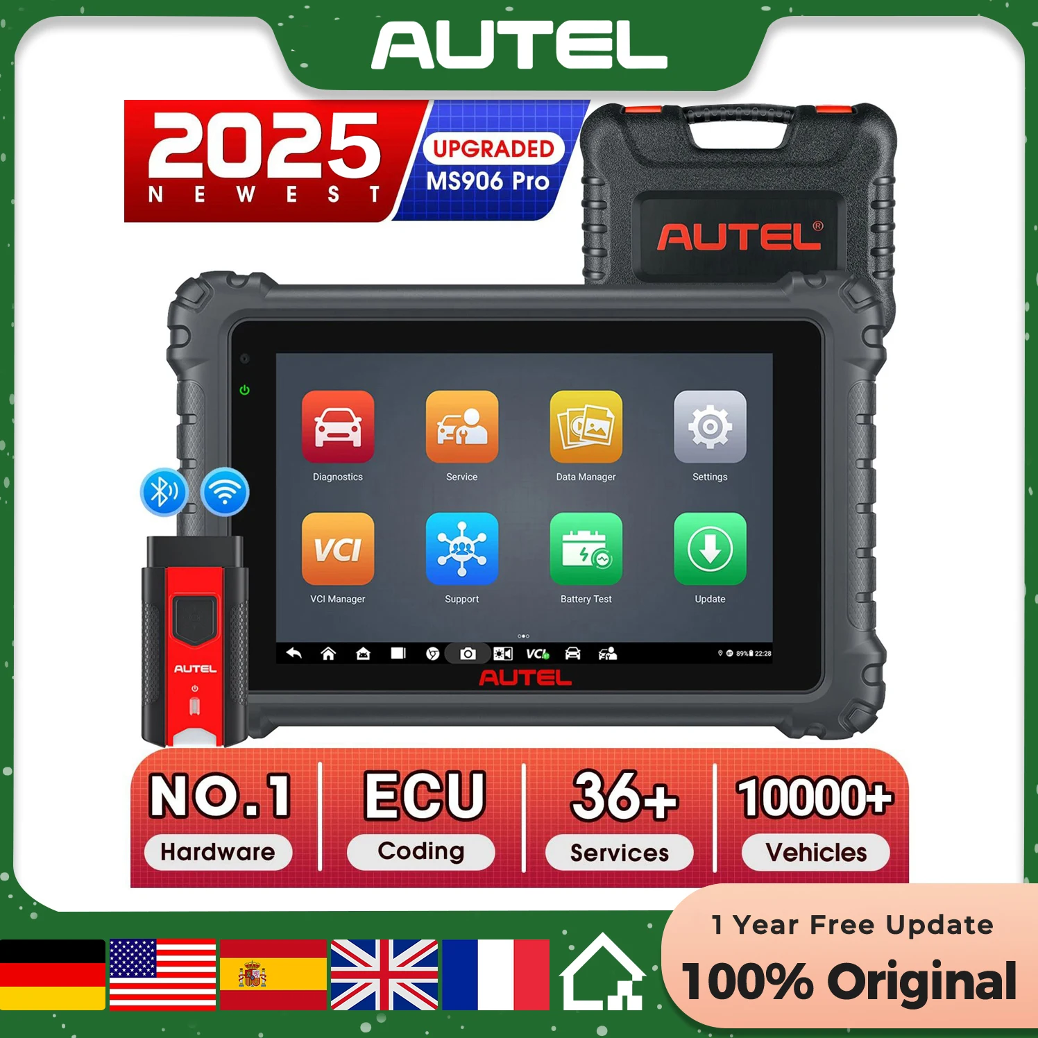 

Autel MaxiCOM MK906Pro 2025 Новейший диагностический инструмент с усовершенствованным кодированием ЭБУ, активным тестом, 36+ сервис DoIP и CAN FD PK MS906 Pro
