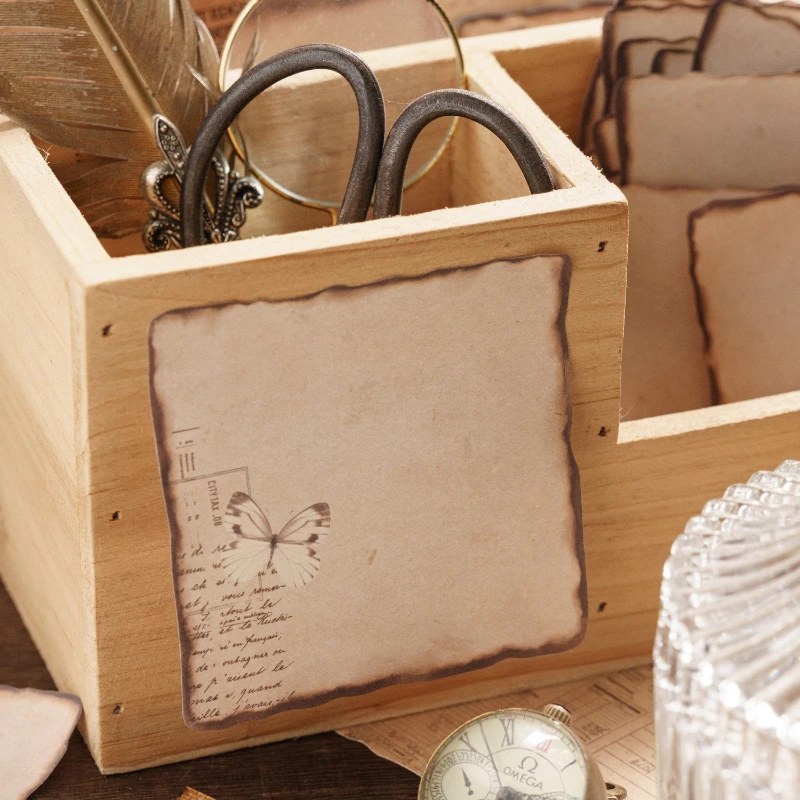 Büro- und Schulbedarf, Momo-Pad, verbrannter Rand, alte Traumserie, speziell geformte Nachricht, DIY, dekorative Collage, 6 Arten, Kawai-Geschenk