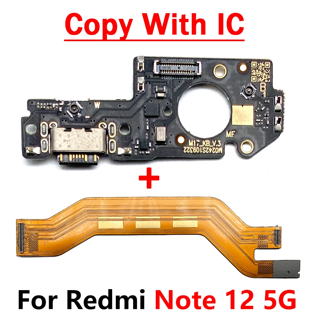 Cavo flessibile della scheda madre principale del caricatore di ricarica rapida USB per Xiaomi Redmi Note 12 Pro Plus 5G / Note 12 4G Dock Connector