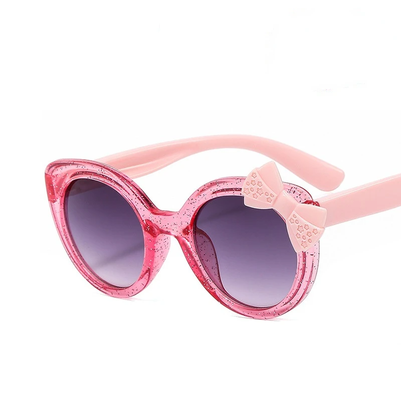 

2024 Lovely Cat Eye Children Sunglasses Personality Bowknot Sun Glasses Kids Cute Baby Eyewear Trend Girls Boy Eyeglasses