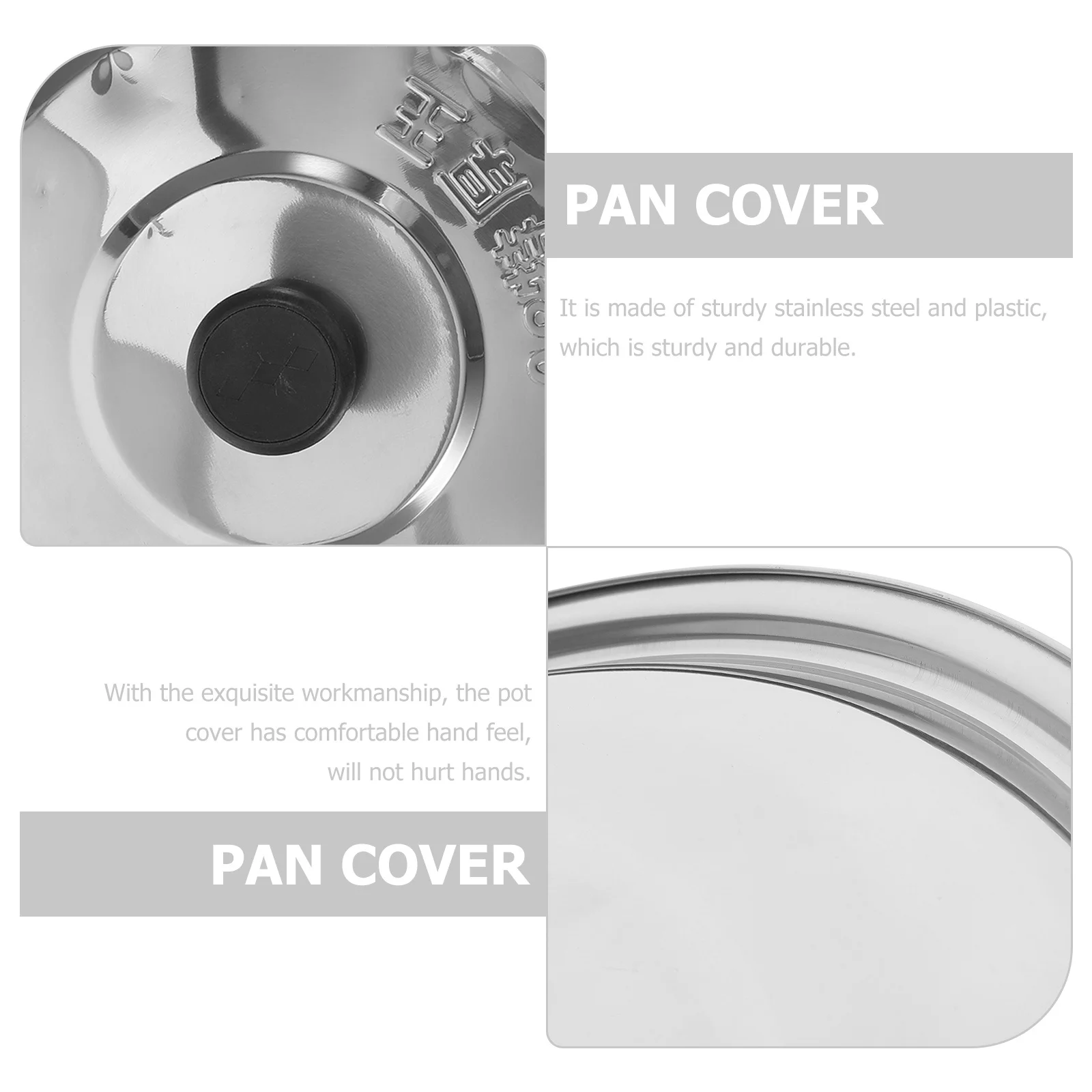 

Multi-Function Stainless Steel Pot Lid with Heat-Resistant Knob Suitable for Various Pots and Barrels Home Kitchen Accessory