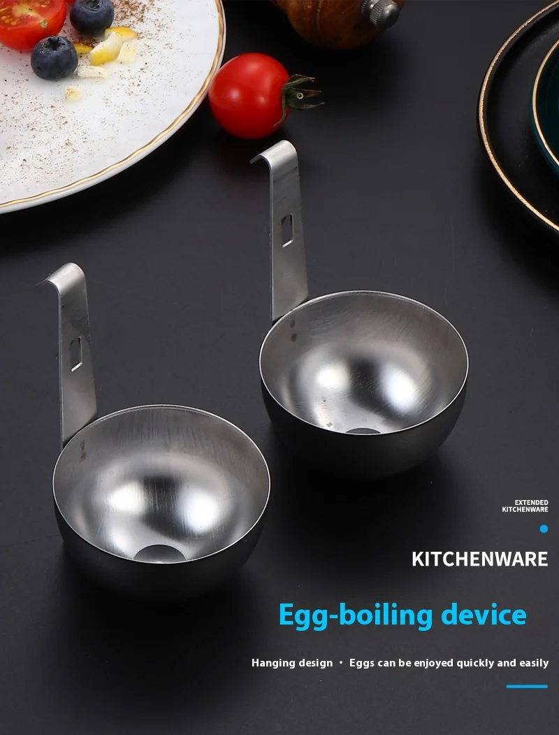 

Kitchen ear-hanging stainless steel egg-boiling artifact non-stick pot egg steamer boiled egg mold