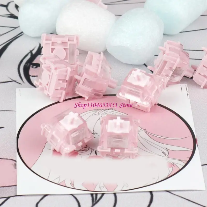 15Pcs Pink Housing Shaft Keyboard Switches Soft Press Replacement