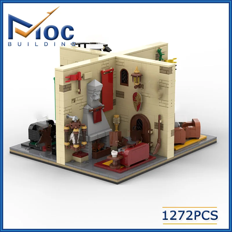 1272PCS HP Modular Classic Movie Common Room MOC Playset Building Block Model DIY Assembly Brick DIY Toy For Gift MOC-35795