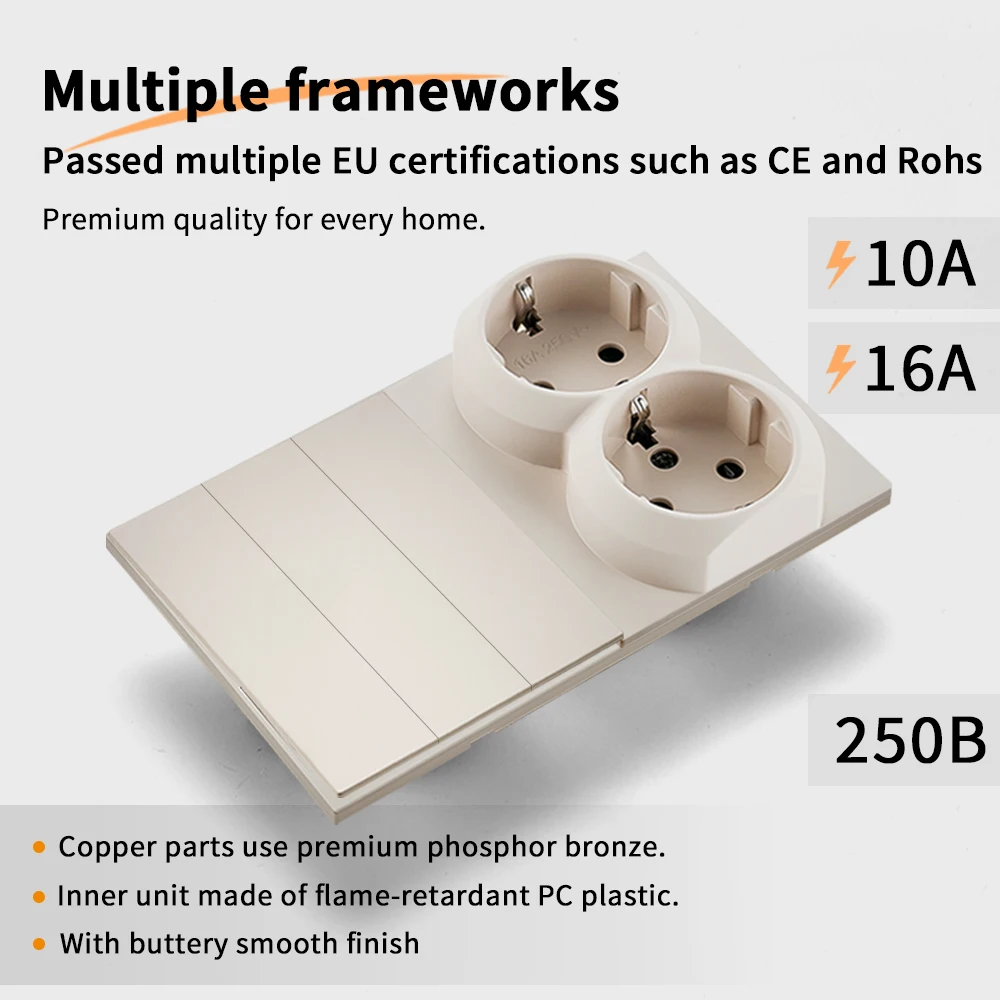 Skin Sensation Power Sockets Rocker Switch Wall Socket Button Light Switch Skin Feel Paint Integrated Panel Embedded Embedded