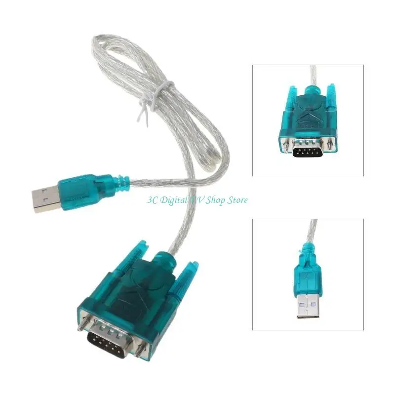 E74D Black USB auf RS232 RS-232 (DB9) Serienkabel-Standardadapter-Konverter für PC – Detail 4