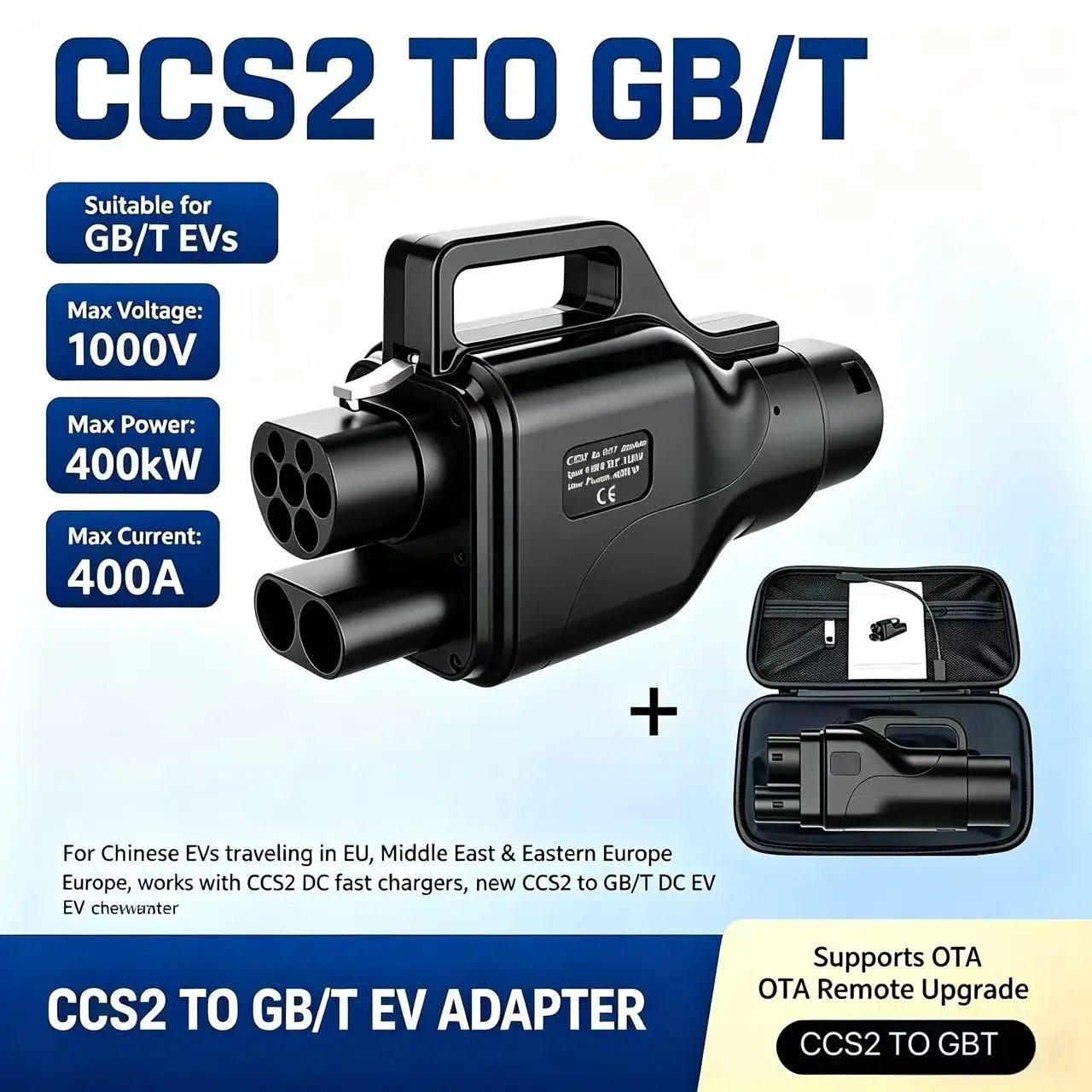 Electric eel CCS2 Charging GBT DC Adapter 400A DC EV Charger Connector Electric Vehicle CCS2 to GBT Adaptor for BYD Avita VW Car