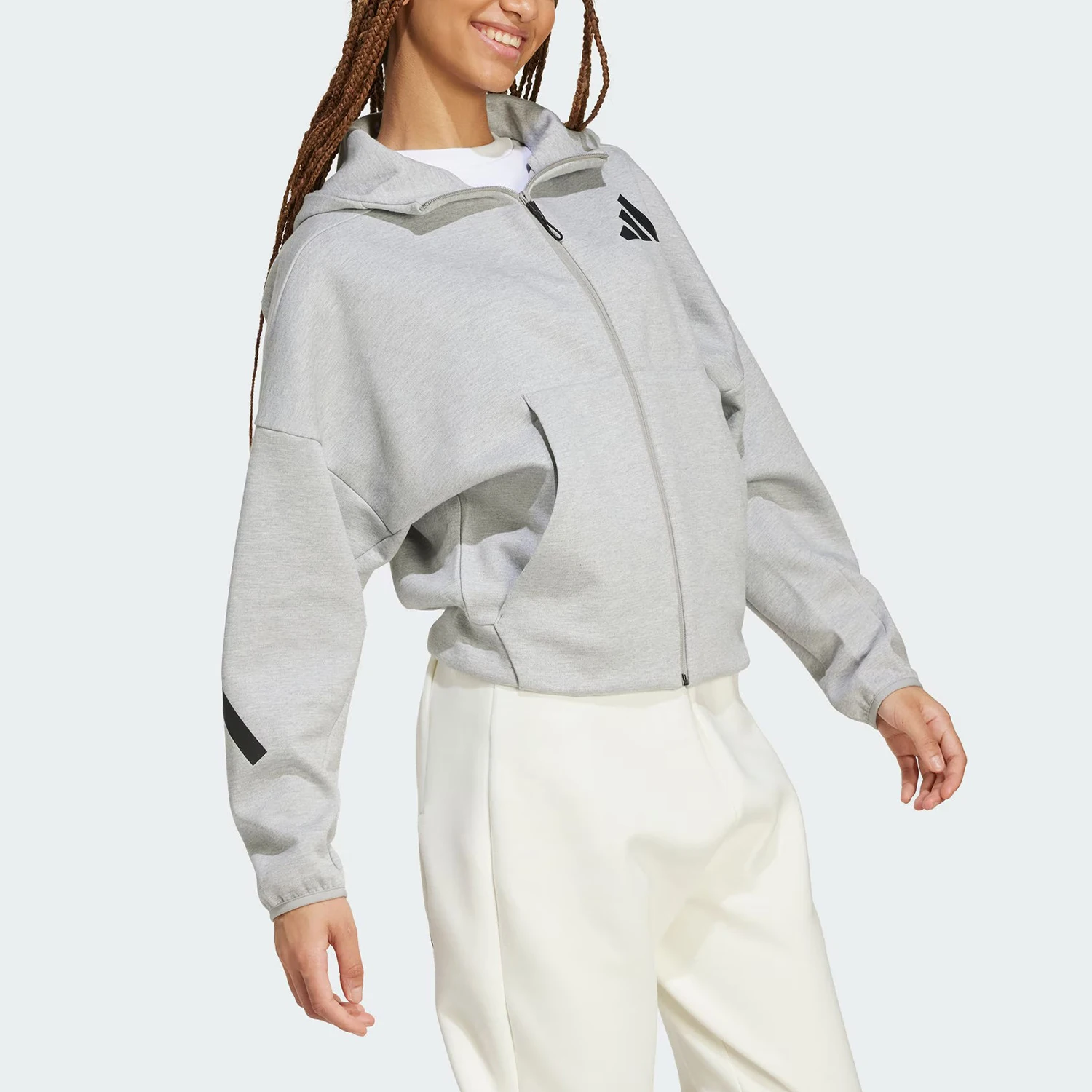 Adidas genuine Z-N.E. women's zipper casual hooded outdoor jacket JD9593