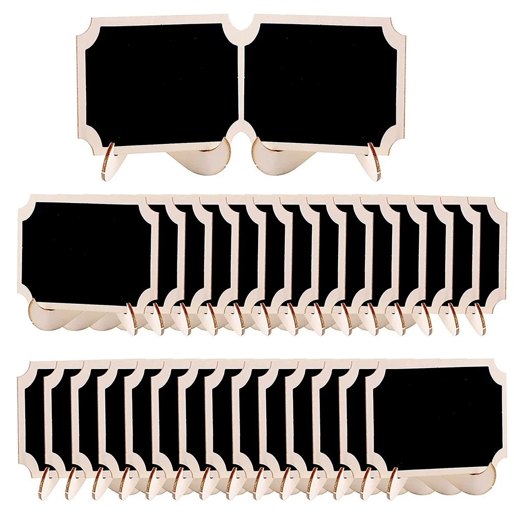 

EF-30Pcs Mini Chalkboard Sign Food Labels For Party Buffet, Wooden Small Chalk Board Signs (Rectangle Notch )