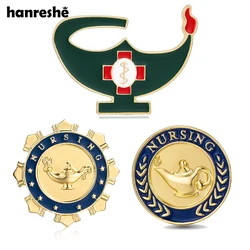 Hanreshe Medical Nursing Enamel Pin Set Creative Lamp of Knowledge Brooch Medicine Jewelry Backpack Lapel Badge for Doctor Nurse