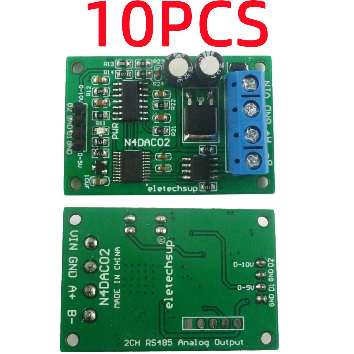 

N4DAC02 DC 12V 0-5V 0-10V Voltage Signal Generator DAC Converter Module RS485 Modbus RTU for PLC Measuring Instruments