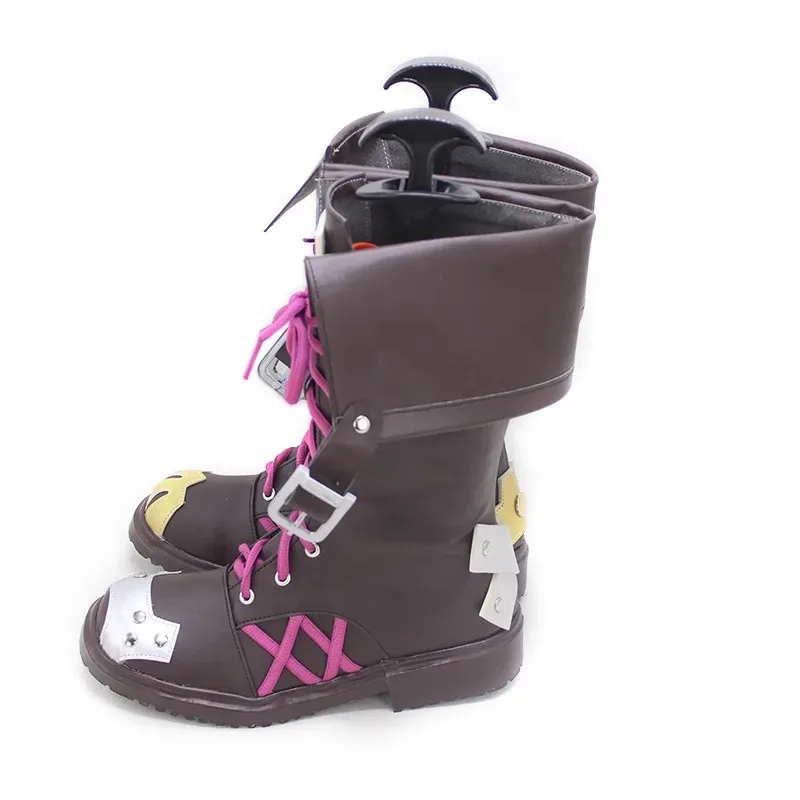 

DY20Games Arcane Jinx Косплей Костюм Обувь Сапоги из искусственной кожи ручной работы25