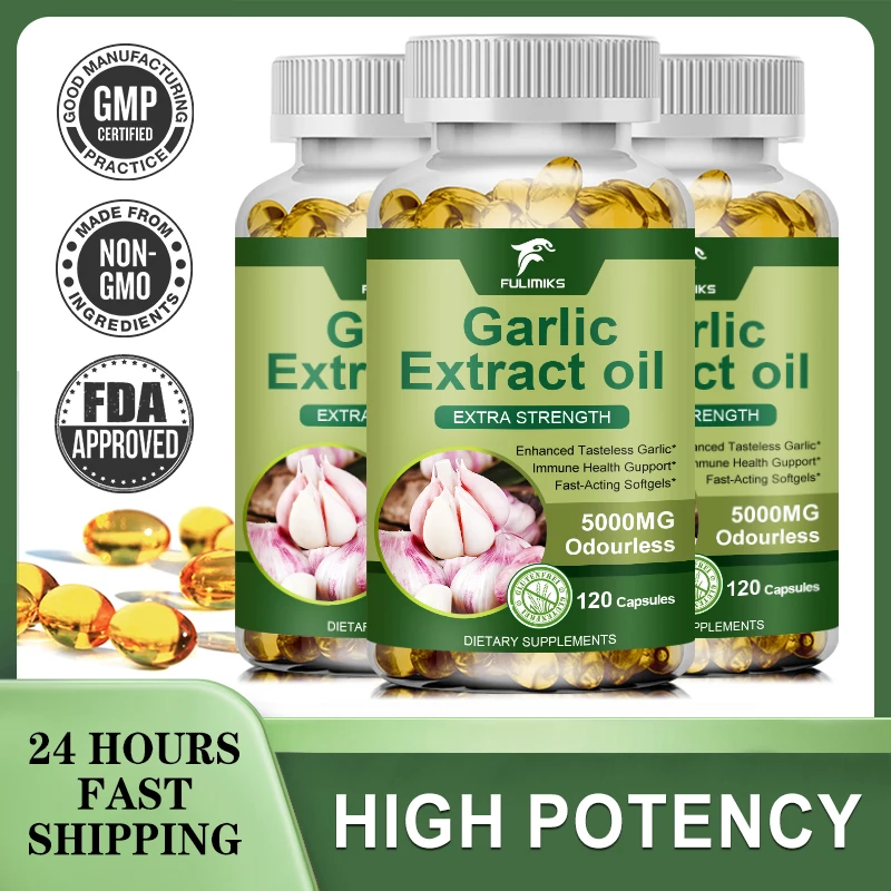 Organic Garlic Extract Capsule for Cardiovascular Health Increase Glutathione Level Cellular Detox Support Immune