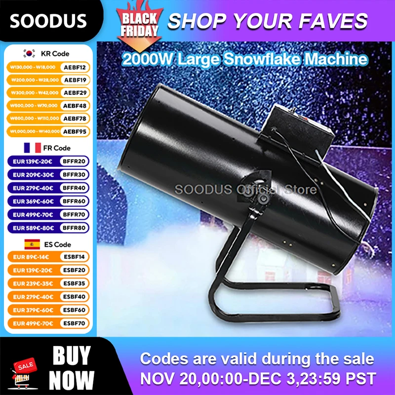

2000W Artificial Snow Machine High Power For Events Stage Shows Manual Control Snowfall Simulator With Realistic Flake Effects