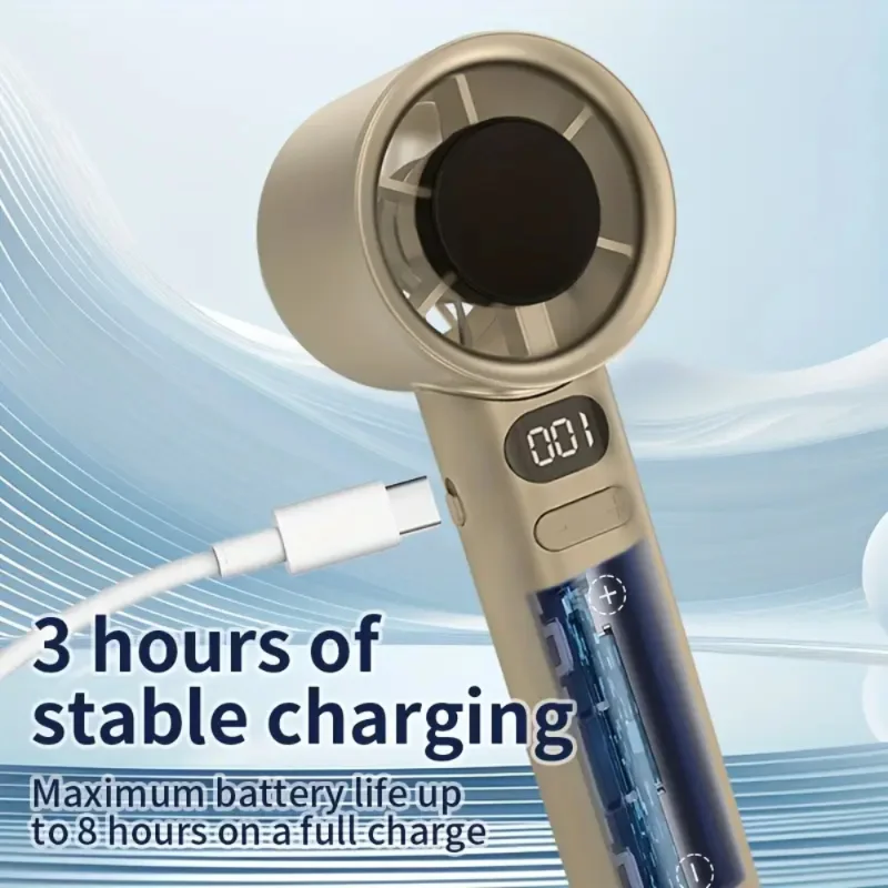 초저소음 120단 미니 USB 휴대용 팬 - 휴대용, 충전식 및 책상, 여행, 캠핑 및 야외 사용에 맞게 조절 가능 - Comp