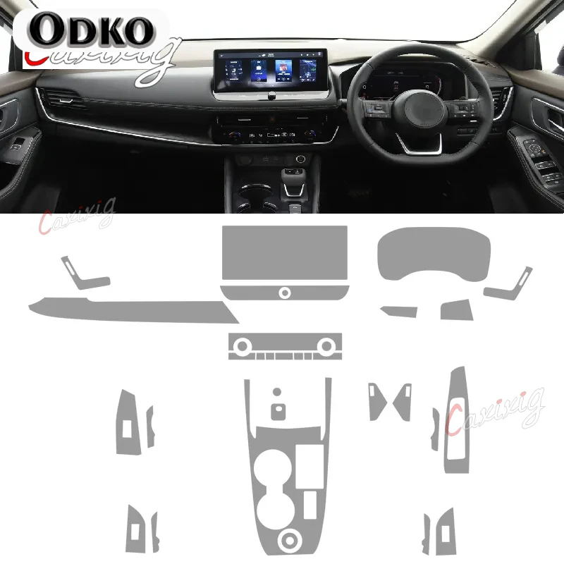 Für Nissan X-TRAIL Rogue 2021-2023 Auto Innen Film Dashboard klavier bord Shift mittelkonsole Anti-scratch transparente TPU Film