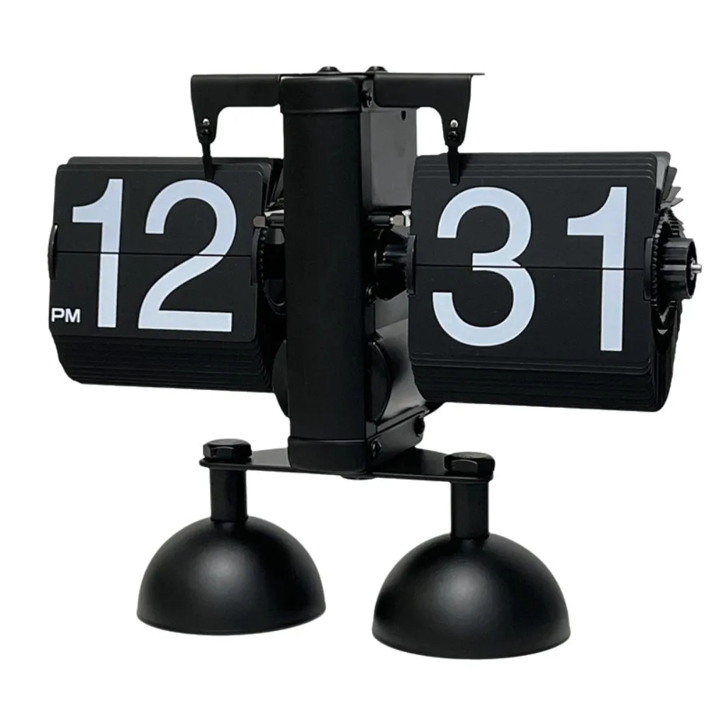 Mechanical Automatic Flip Clock Nordic Style Removable Desk Flipping Clock Internal Gear Operated Page Turning Automatically