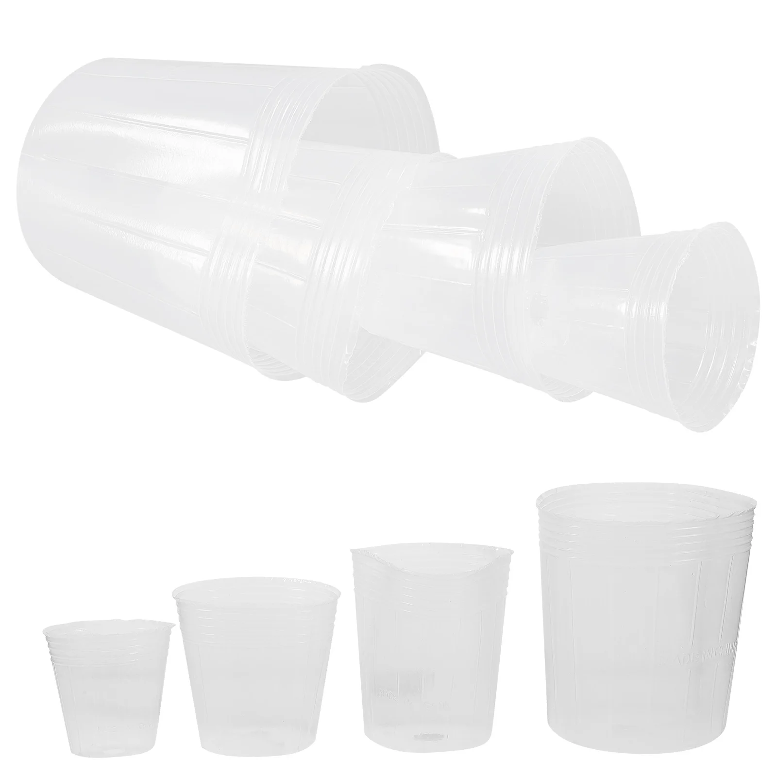 

Clear Plastic Nursery Cups with Drainage Holes for Plants Flower Seedling Pots Tiny Planter Transparent